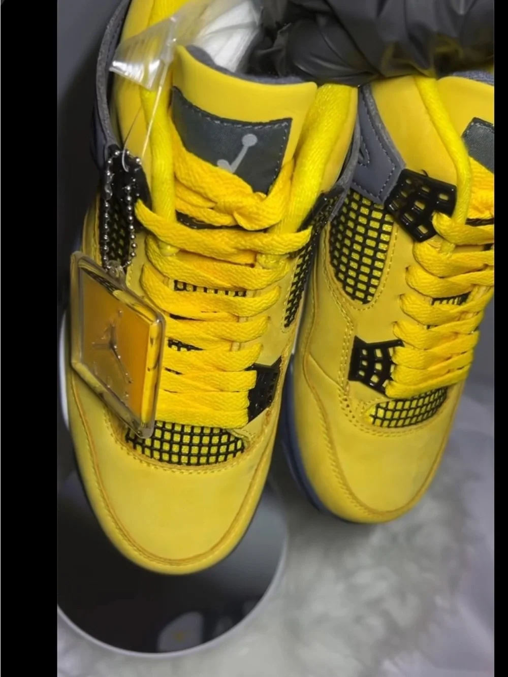 Yellow Retro Basketball Sneakers - Unbranded